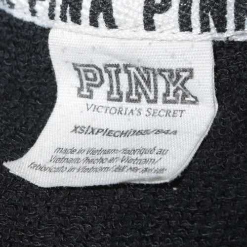 Victoria's Secret PINK Women's Black Crew Neck Sweatshirt XS Relaxed Fit