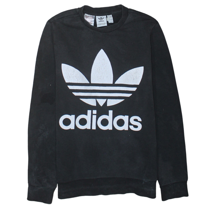 Adidas Boys Black Logo Crew Neck Pullover Sweatshirt 13-14 Years