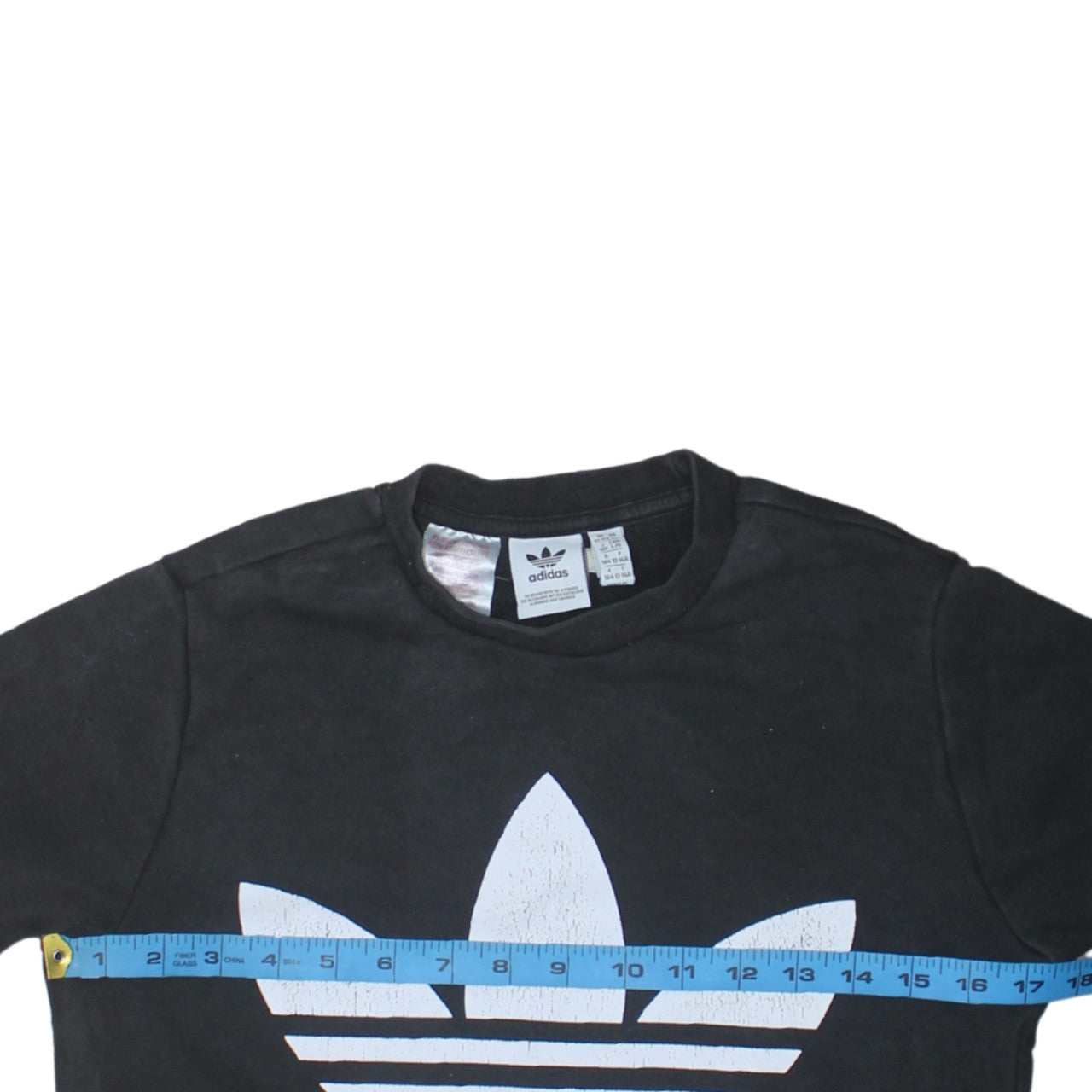 Adidas Boys Black Logo Crew Neck Pullover Sweatshirt 13-14 Years