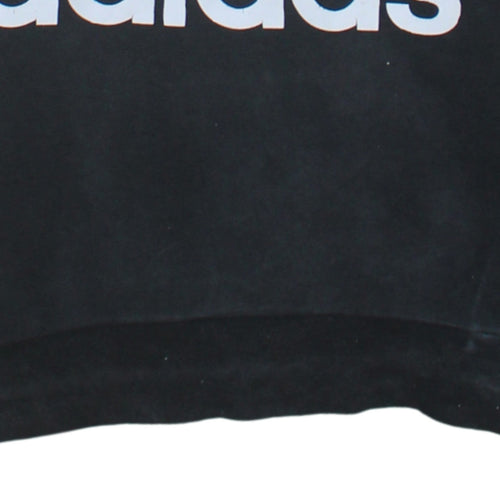 Adidas Boys Black Logo Crew Neck Pullover Sweatshirt 13-14 Years