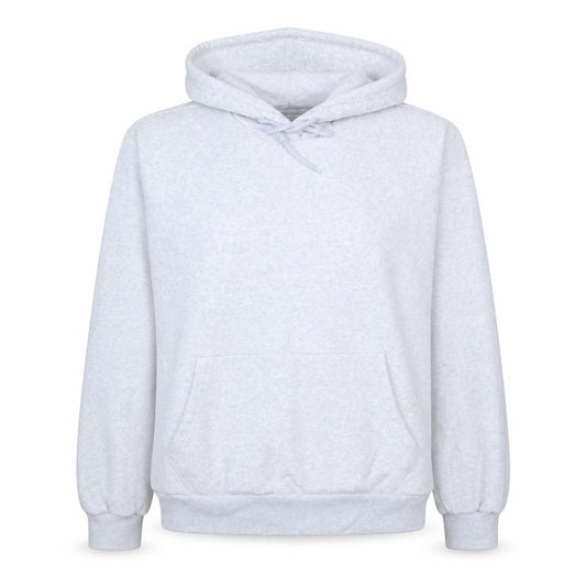Front view of Adidas Women Grey Pullover Hoodie, size 12, Cotton Casual Sweatshirt
