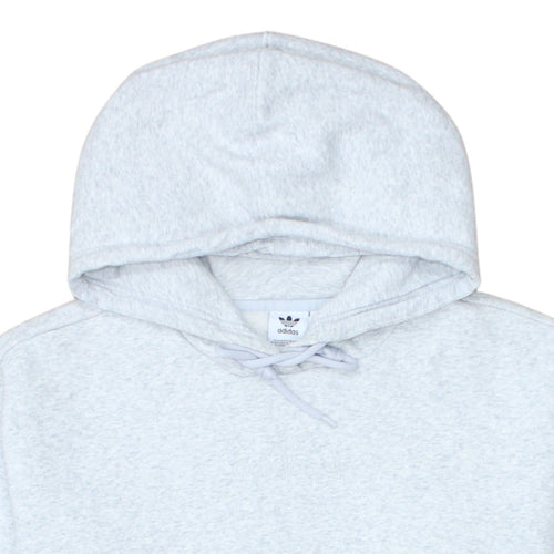 Adidas Women Grey Pullover Hoodie Size 12 Cotton Casual Sweatshirt