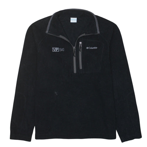 Columbia Men's Black Fleece Ski Jacket L 1/4 Zip Outdoor Winter