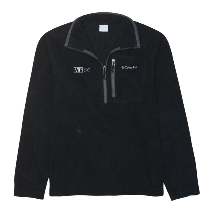 Columbia Men's Black Fleece Ski Jacket L 1/4 Zip Outdoor Winter