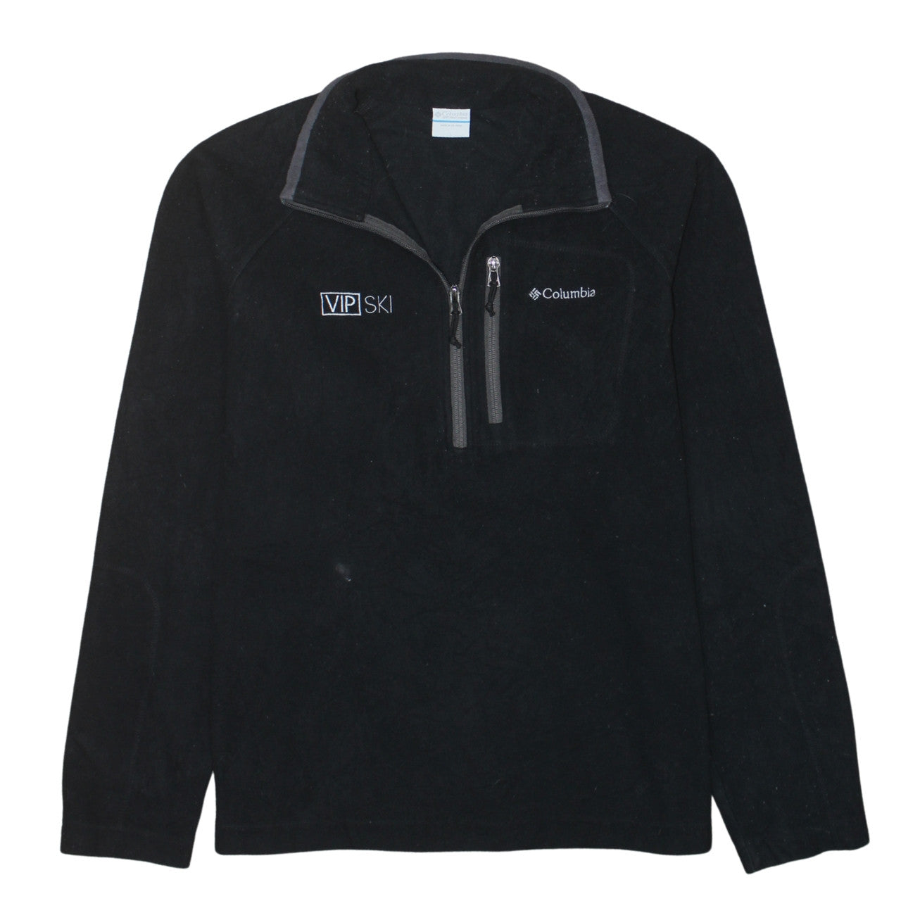 Columbia Men's Black Fleece Ski Jacket L 1/4 Zip Outdoor Winter