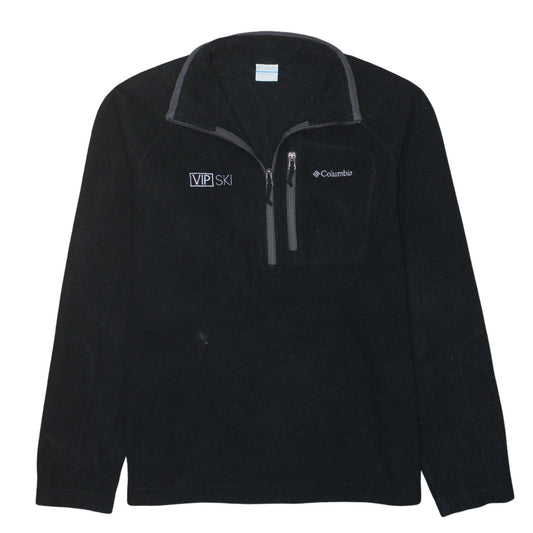 Columbia Men's Black Fleece Ski Jacket L 1/4 Zip Outdoor Winter
