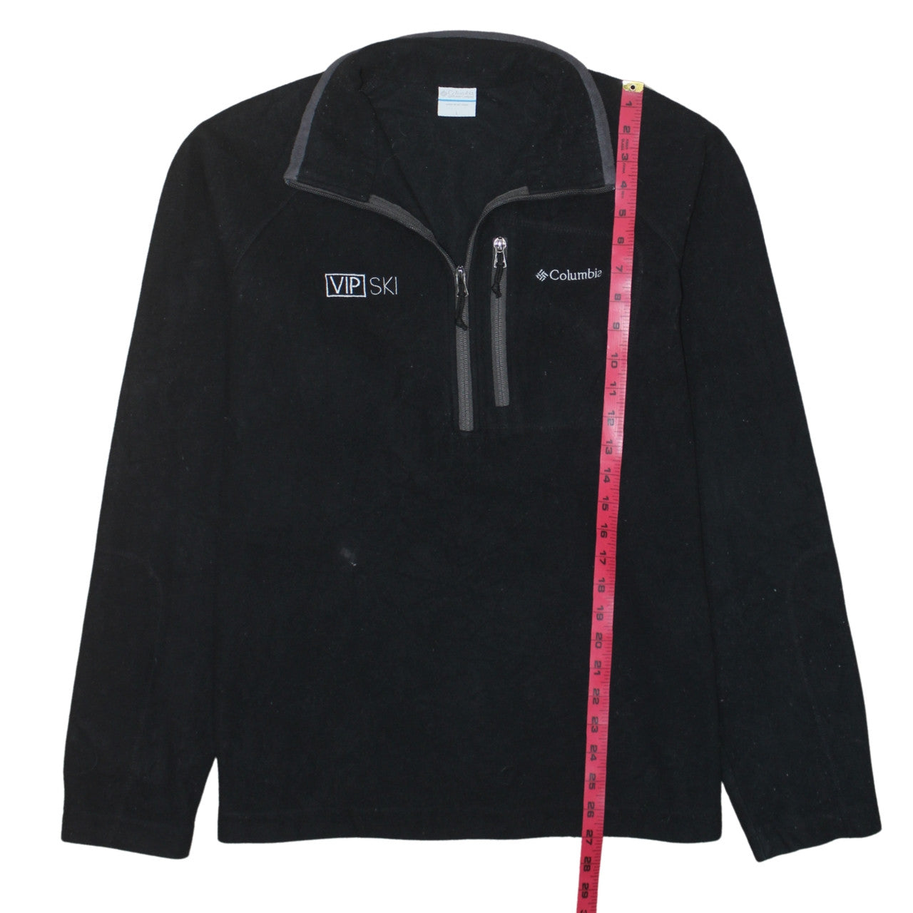 Columbia Men's Black Fleece Ski Jacket L 1/4 Zip Outdoor Winter