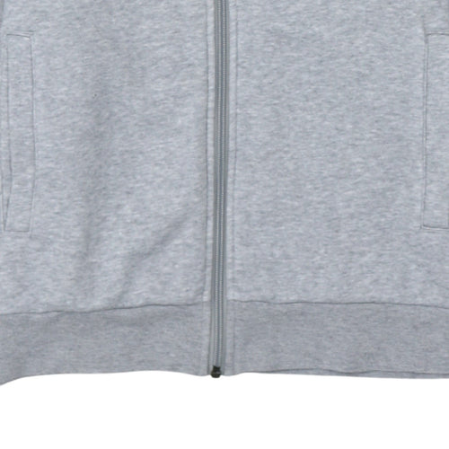 Adidas Boys Grey Full Zip Hoodie 13-14 Years Sports Logo Fleece