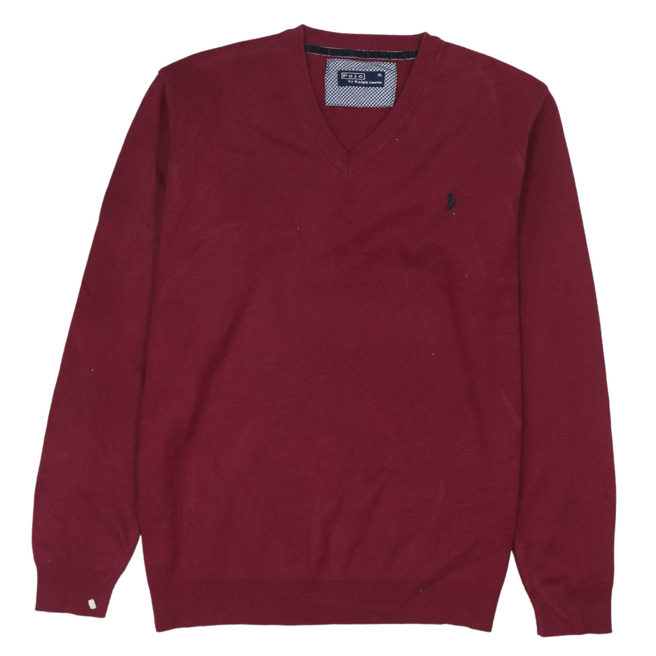 Polo Ralph Lauren Men's Red Cotton V-Neck Jumper XL