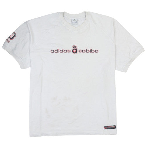 Adidas Mens White 2XL Vintage Graphic Logo Sports T-Shirt