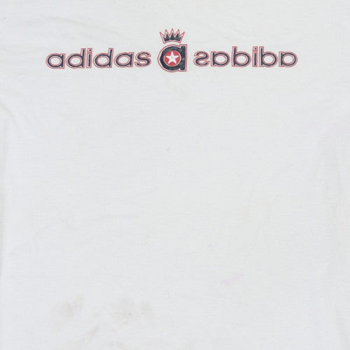 Adidas Mens White 2XL Vintage Graphic Logo Sports T-Shirt