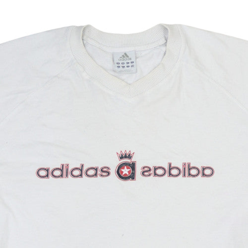 Adidas Mens White 2XL Vintage Graphic Logo Sports T-Shirt