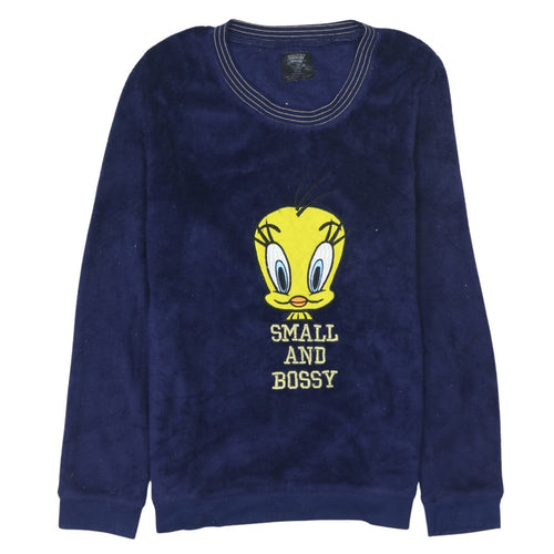 Looney Tunes Women’s Blue Velour Tweety Nightshirt Size S