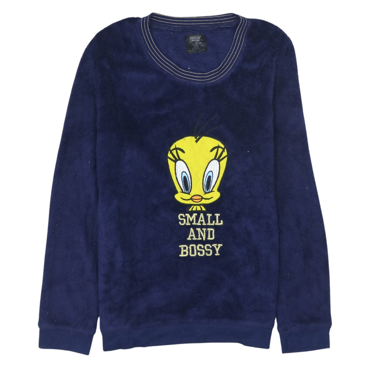 Looney Tunes Women’s Blue Velour Tweety Nightshirt Size S