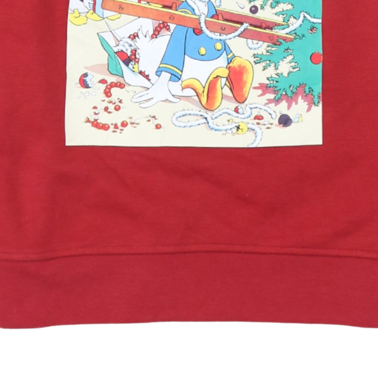 Disney Womens Red Christmas Donald Duck Comic Print Sweatshirt XS