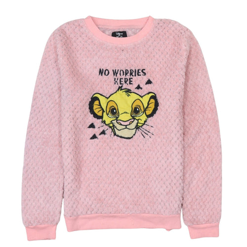 Disney Women's Pink Fleece The Lion King Pyjama Top XS