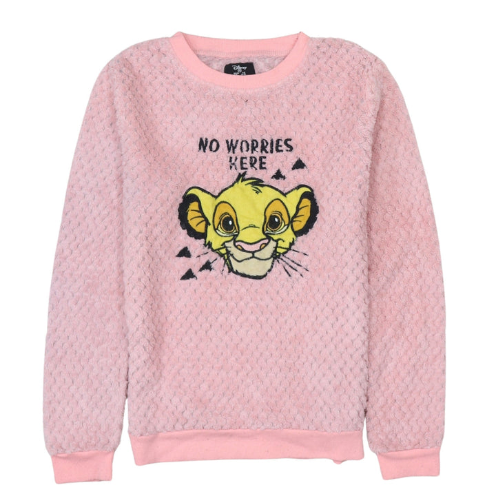 Disney Women's Pink Fleece The Lion King Pyjama Top XS