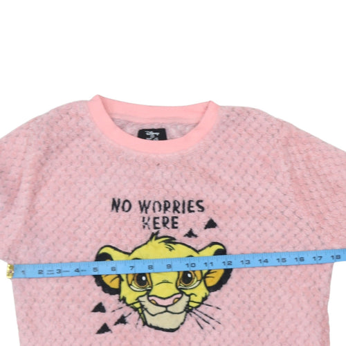 Disney Women's Pink Fleece The Lion King Pyjama Top XS