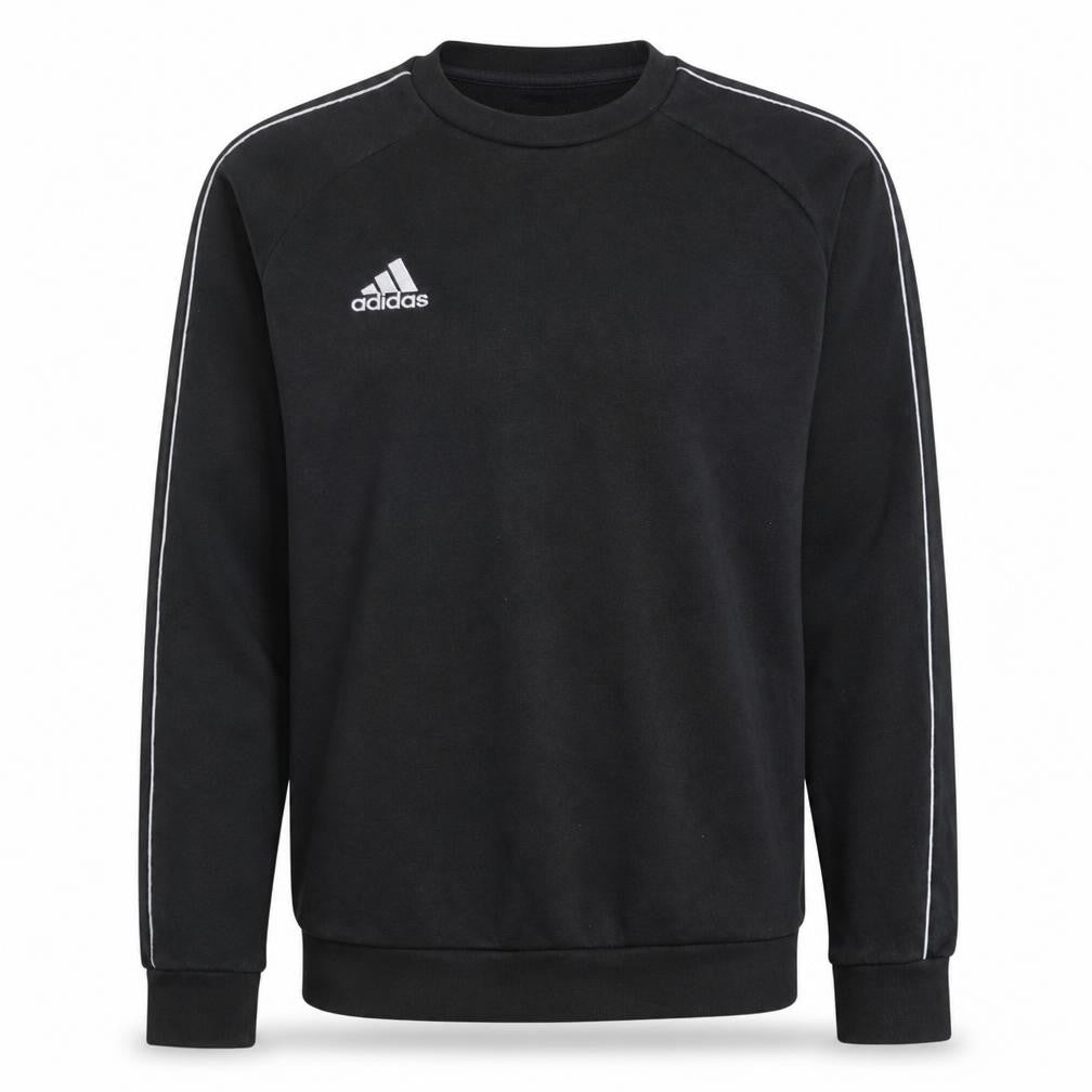 Front view of adidas Men's Black Small Pullover Crew Neck Sweatshirt