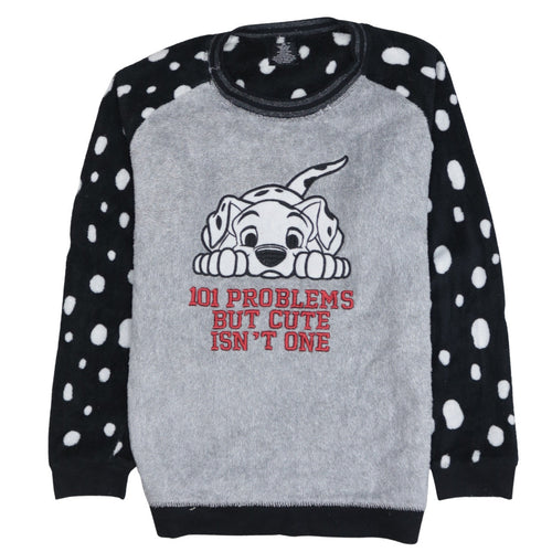 Love to Lounge Disney 101 Dalmatians Grey Fleece Pyjama Top Women’s Size 10-12