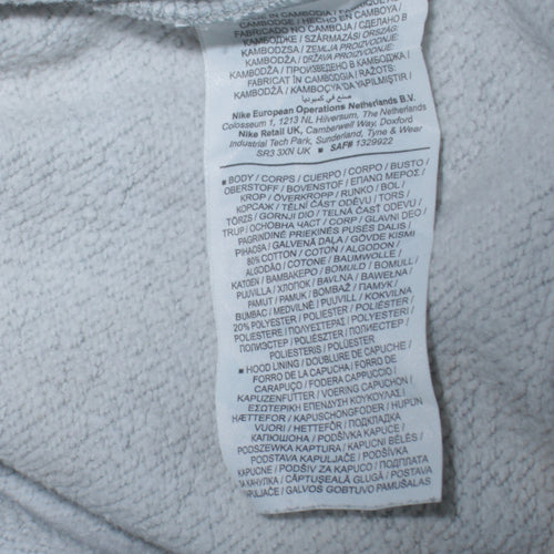 Nike Men's Grey Pullover Hoodie Small Fleece Logo Sportswear