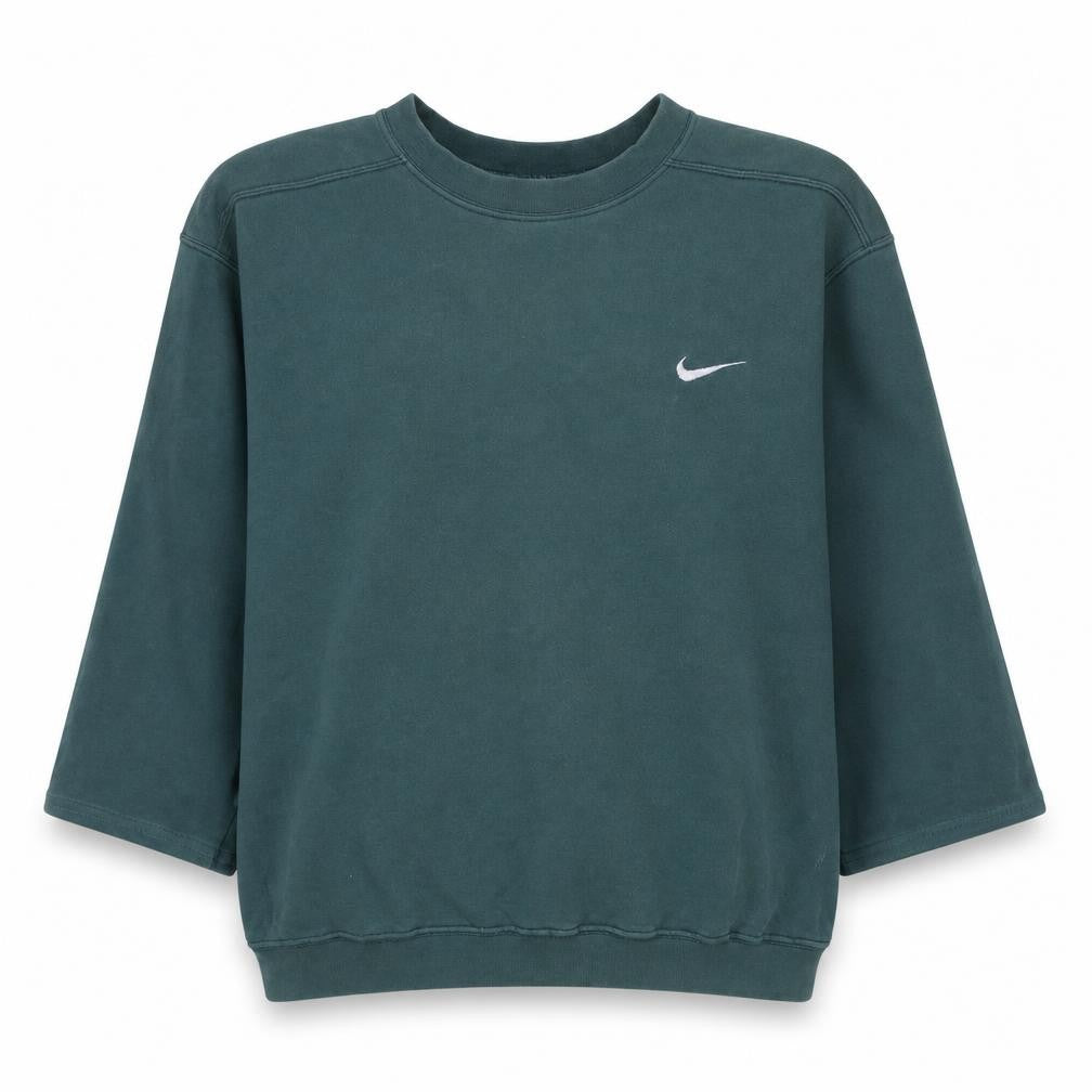 Front view of Nike Women’s Green Crew Neck Pullover Sweatshirt, size L