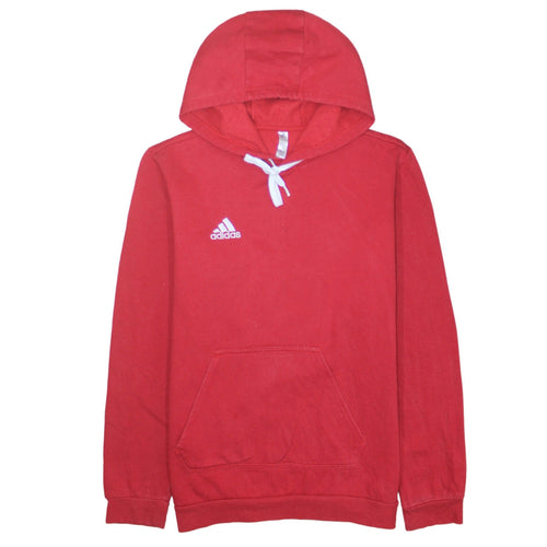 Adidas Men's Red Pullover Hoodie Medium Sports Style