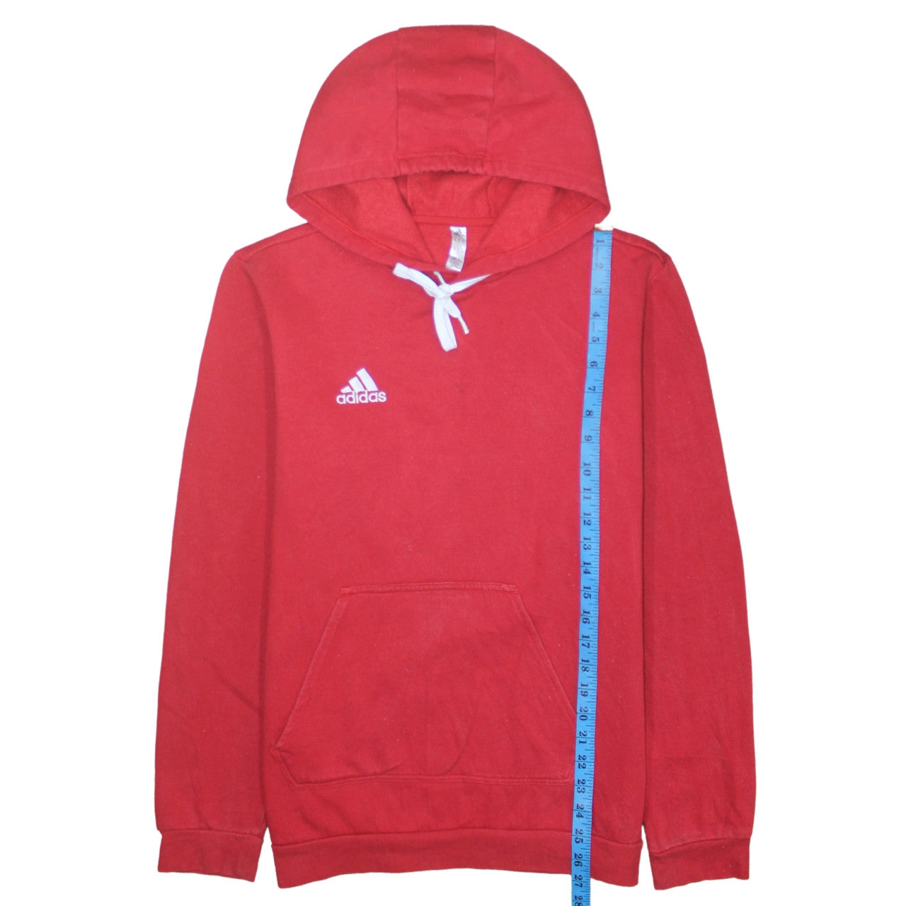 Adidas Men's Red Pullover Hoodie Medium Sports Style