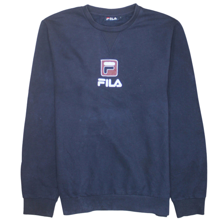 FILA Mens Blue Logo Crew Neck Sweatshirt L Regular Fit