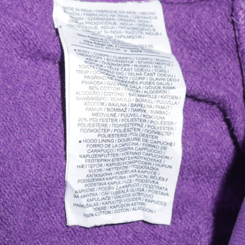Nike Women Purple Pullover Hoodie Size L Cotton Blend Logo Sweatshirt