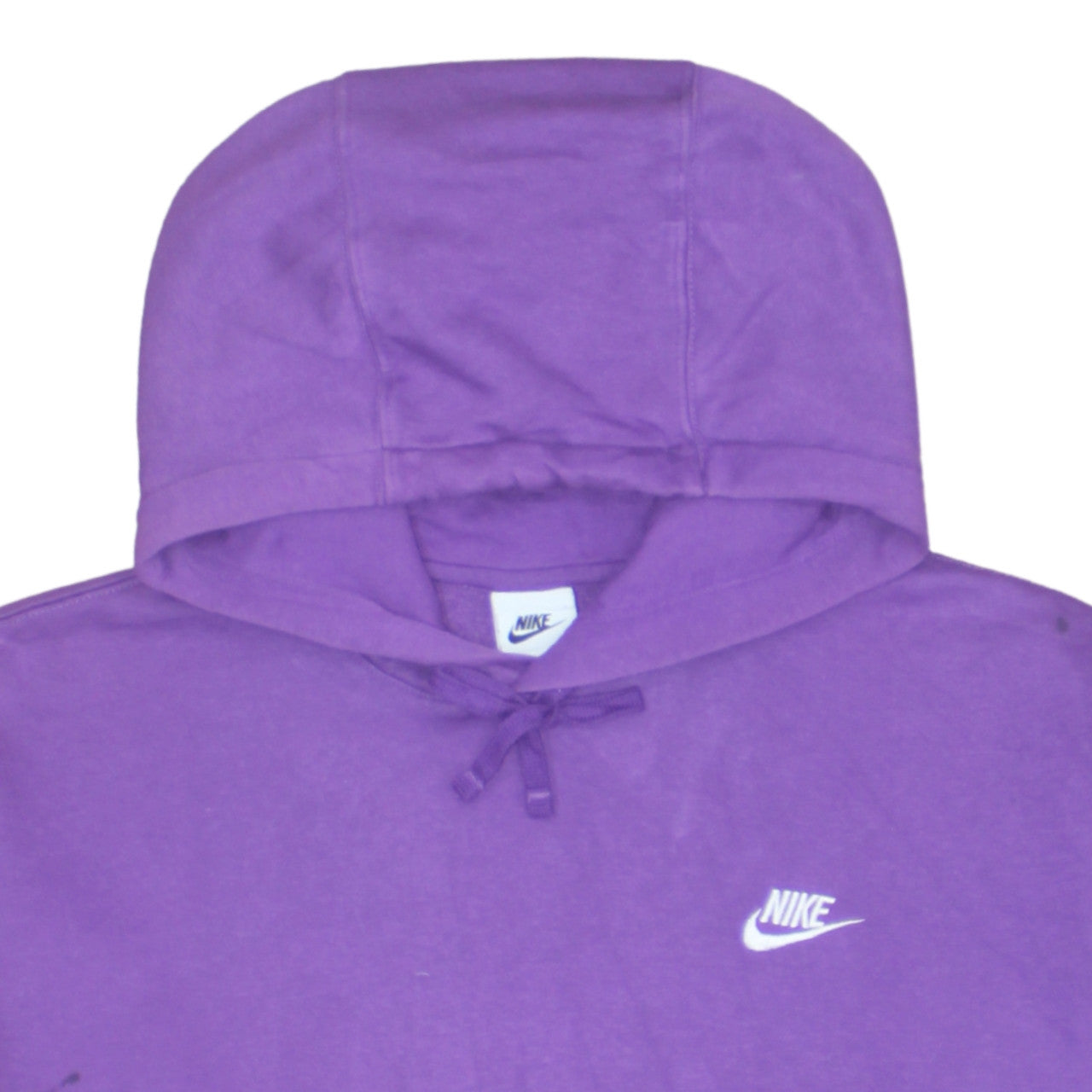 Nike Women Purple Pullover Hoodie Size L Cotton Blend Logo Sweatshirt