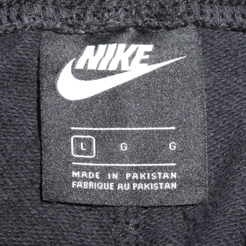 Nike Mens Black Jogger Trousers L Regular Fit Fleece Activewear