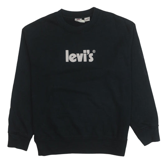 Levi's Men's Black Logo Crew Neck Sweatshirt M