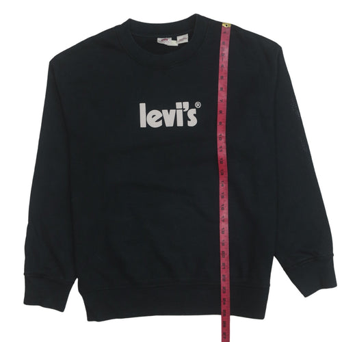 Levi's Men's Black Logo Crew Neck Sweatshirt M