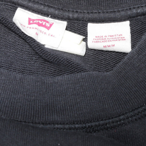 Levi's Men's Black Logo Crew Neck Sweatshirt M