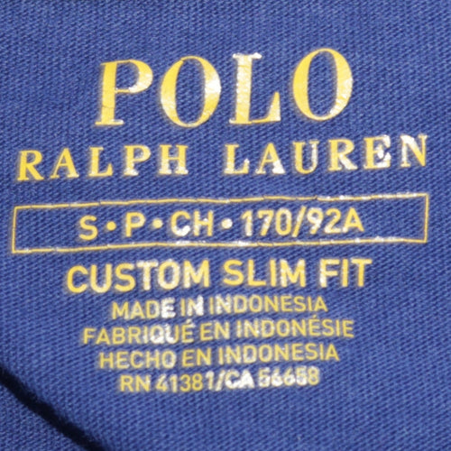 Ralph Lauren Men's Blue Custom Slim Fit Cotton T-Shirt Size S