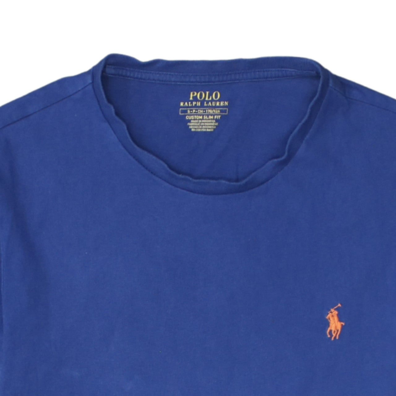 Ralph Lauren Men's Blue Custom Slim Fit Cotton T-Shirt Size S