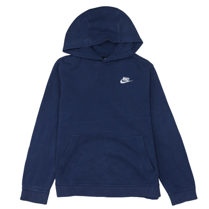 Nike Women's Navy Blue Pullover Hoodie L Cotton Blend Logo Casual
