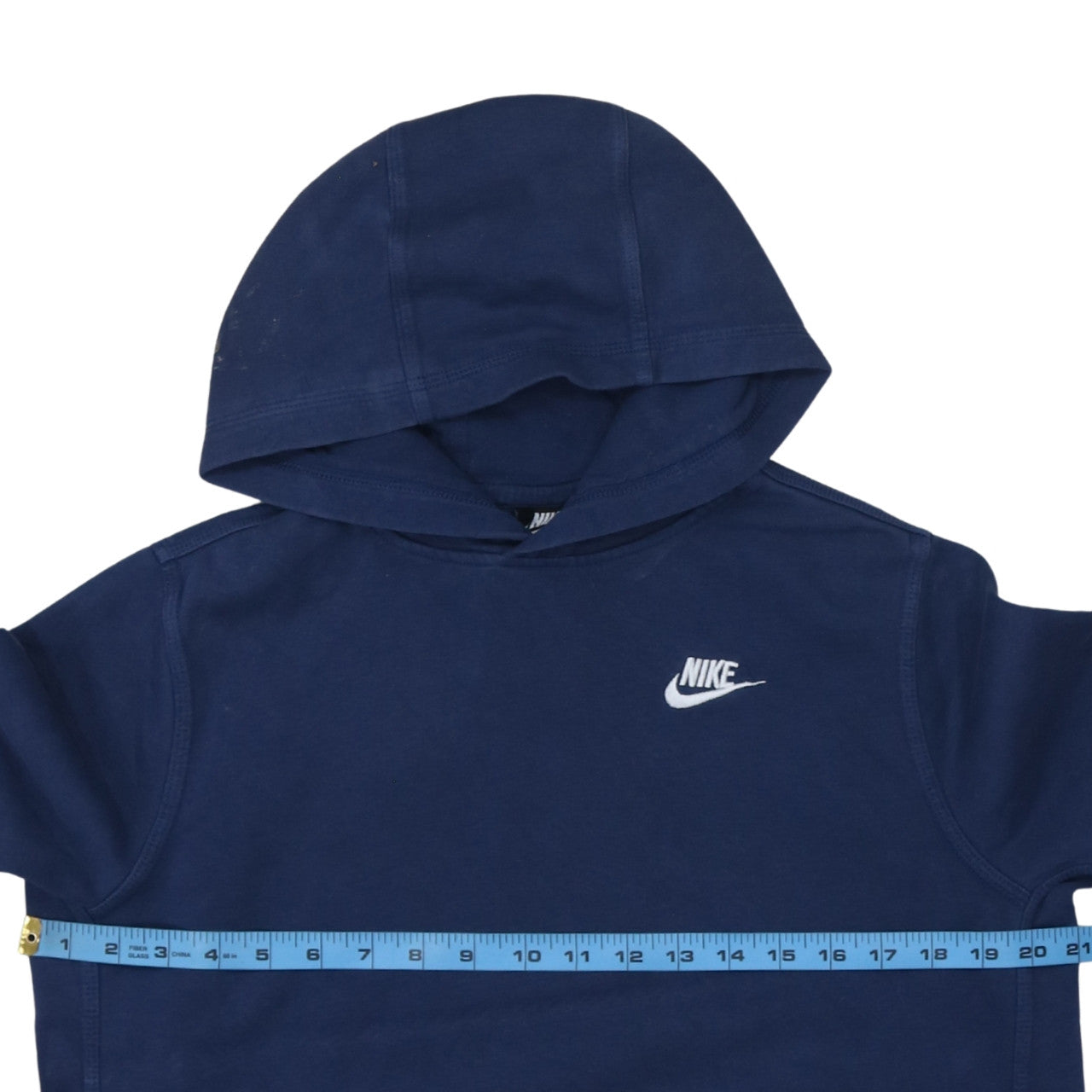 Nike Women's Navy Blue Pullover Hoodie L Cotton Blend Logo Casual