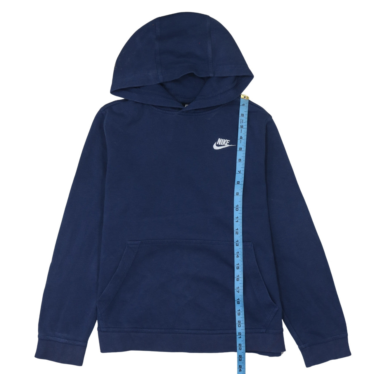 Nike Women's Navy Blue Pullover Hoodie L Cotton Blend Logo Casual