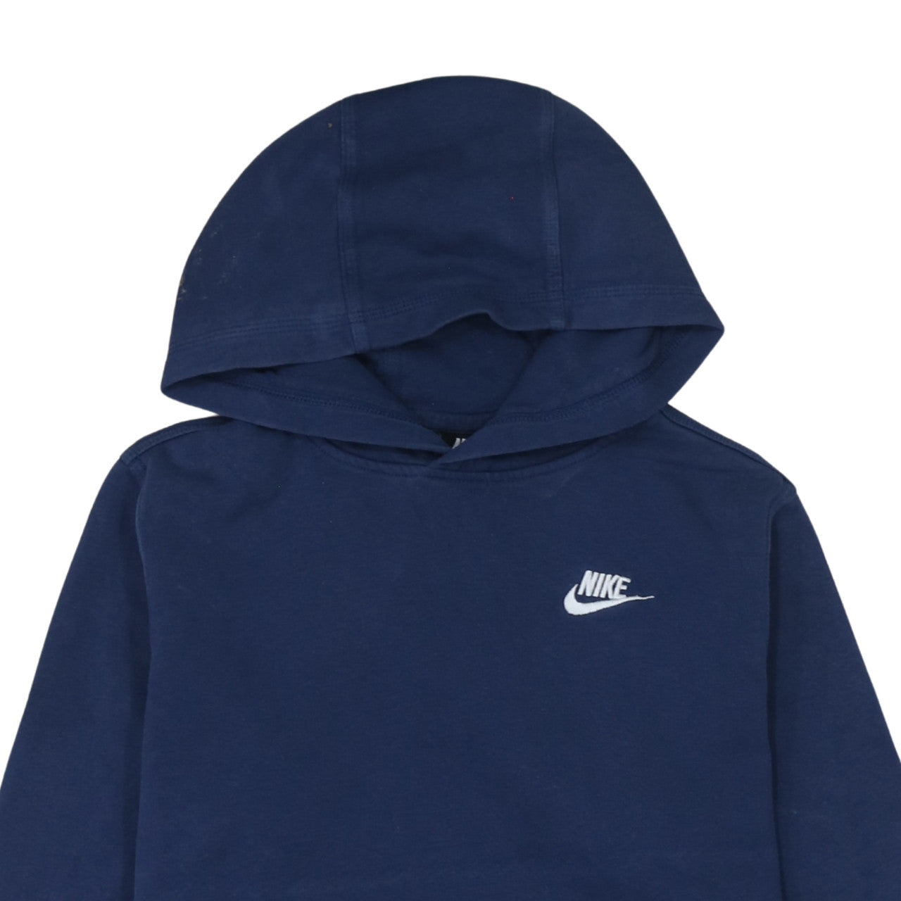 Nike Women's Navy Blue Pullover Hoodie L Cotton Blend Logo Casual
