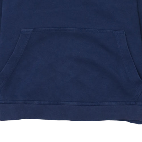 Nike Women's Navy Blue Pullover Hoodie L Cotton Blend Logo Casual