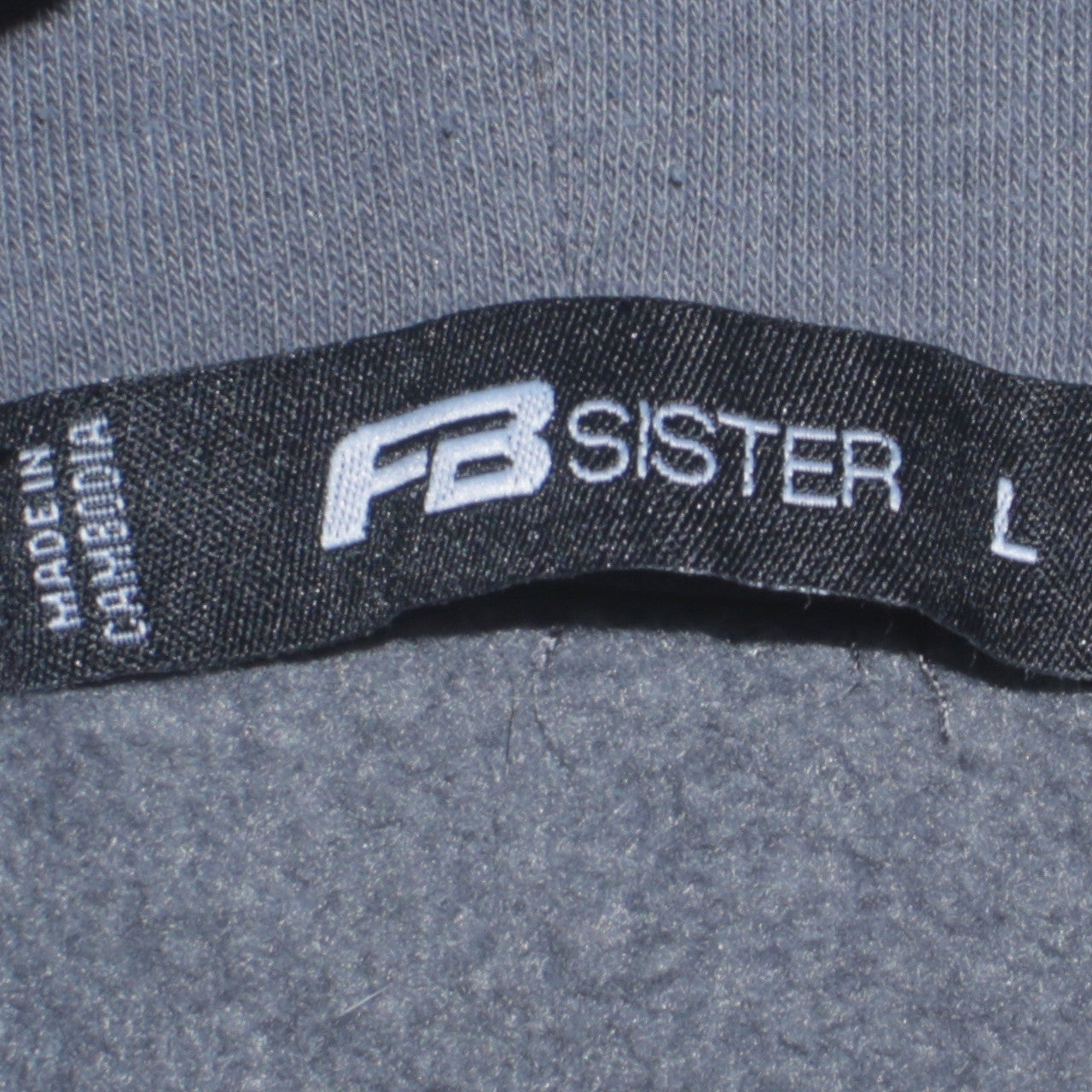 FB Sister Womens Grey Hooded Pullover Sweatshirt L Casual Graphic Print