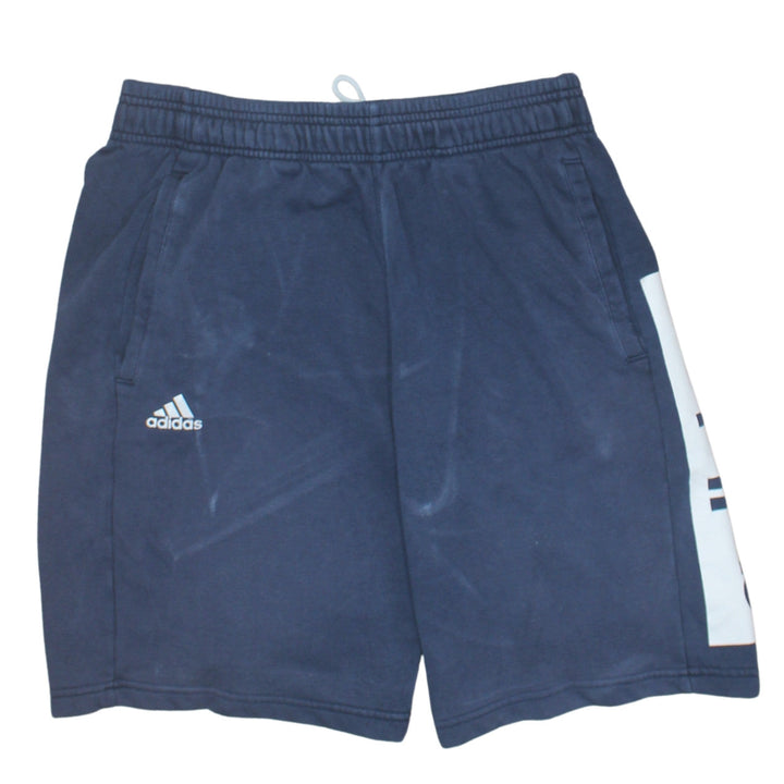 Adidas Men's Blue Medium Athletic Jersey Shorts with Pockets
