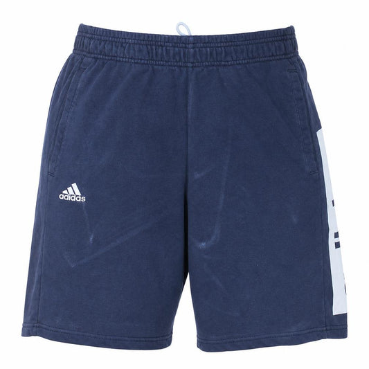 Adidas Men's Blue Medium Athletic Jersey Shorts with Pockets