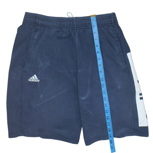 Adidas Men's Blue Medium Athletic Jersey Shorts with Pockets