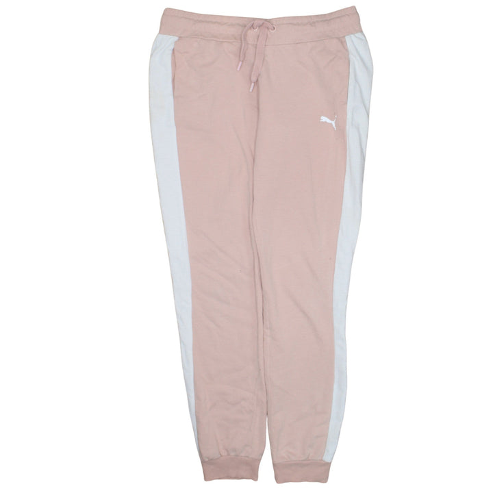 Puma Womens Pink Jogger Sweatpants UK 12 Side Stripe Comfort Fit