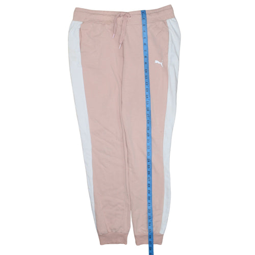 Puma Womens Pink Jogger Sweatpants UK 12 Side Stripe Comfort Fit