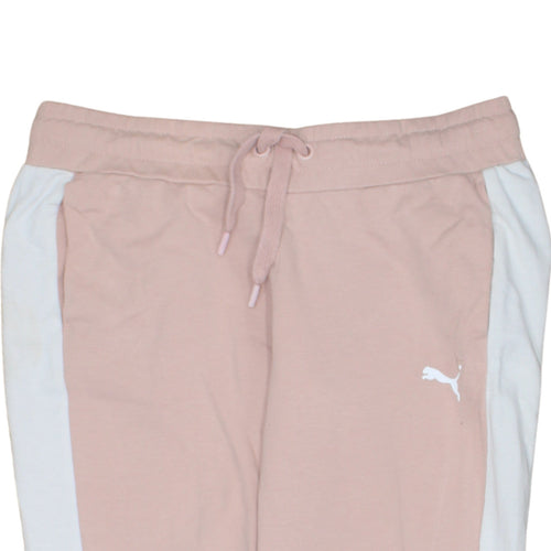 Puma Womens Pink Jogger Sweatpants UK 12 Side Stripe Comfort Fit