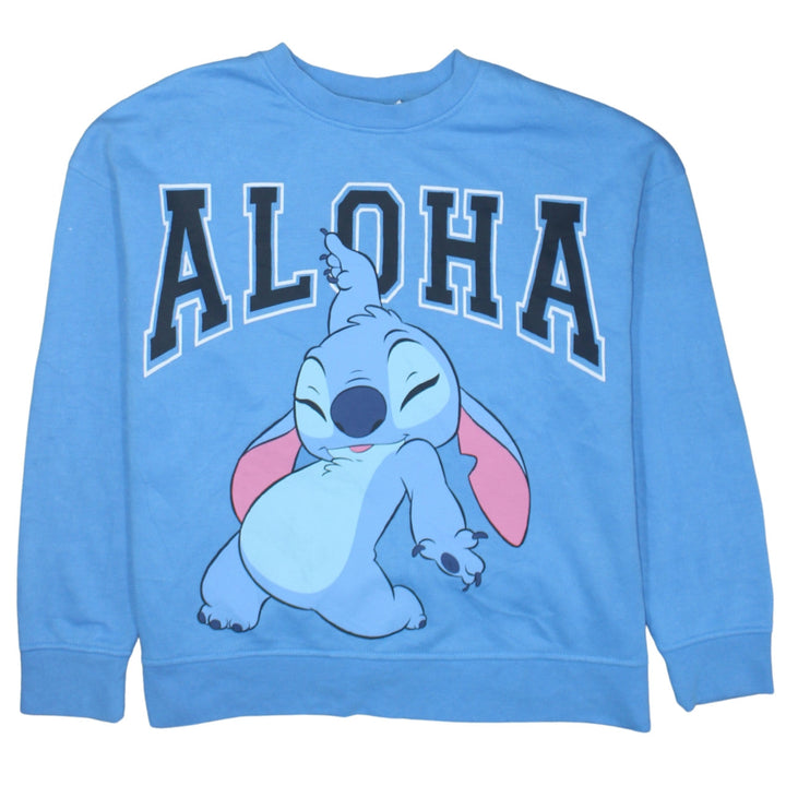 Disney Women Blue Stitch Aloha Pullover Sweatshirt Size 12/14
